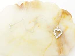 10K White Gold 0.43 CTTW Diamond Open Heart Pendant Necklace 2.4g alternative image