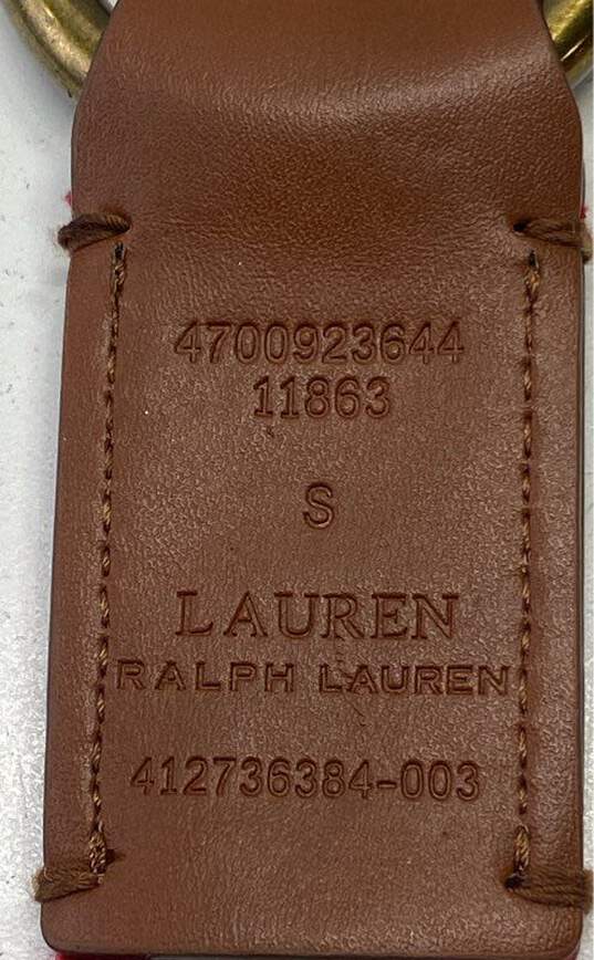 Lauren By Ralph Lauren Barrington Striped Red White Belt Size S image number 5