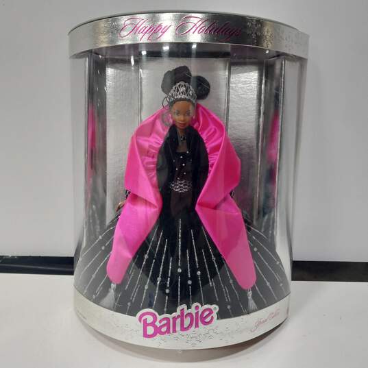 Mattel 1998 Happy Holidays Barbie Doll In Incomplete Open Box image number 1