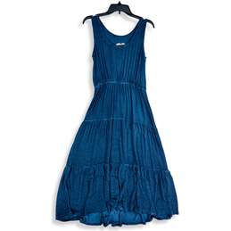 Sonoma Womens Blue Sleeveless Round Neck Tiered Long A-Line Dress Size S alternative image