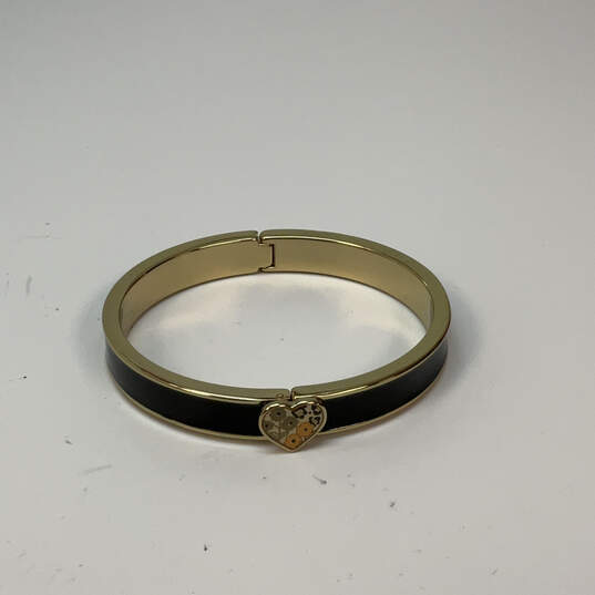 Designer Vera Bradley Gold-Tone Black Enamel Round Shape Bangle Bracelet image number 2