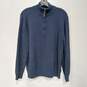 Haggar Men's 1/4 Zip Blue LS Cotton Blend Pullover Sweater Size M image number 1
