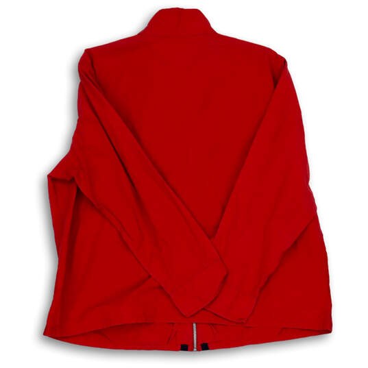 Womens Red Long Sleeve Mock Neck Pockets Soft Shell Full-Zip Jacket Size 1X image number 2