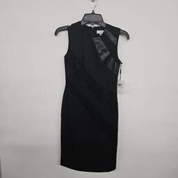 Black Faux Leather Sheath Dress
