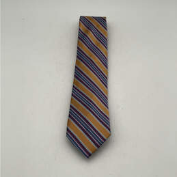 Mens Multicolor Silk Striped Four In Hand Adjustable Pointed Necktie