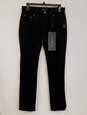 NWT Womens Black Pockets Dark Wash Low Rise Denim Ultra Skinny Jeans Size 27 image number 1