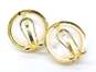 14K Yellow Gold Faux Pearl Clip On Earrings 5.1g image number 4