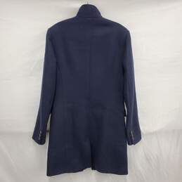 Ted Baker WN's London Wool Flannel Full Zip & Button Dark Blue Jacket Size 2 alternative image