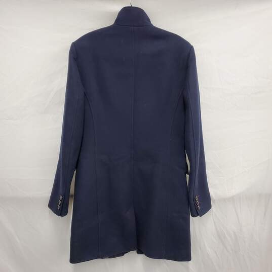 Ted Baker WN's London Wool Flannel Full Zip & Button Dark Blue Jacket Size 2 image number 2