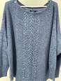 Chaps Womens Blue Braided Boat Neck Knit Pullover Sweater Sz 2X T-0528888-E image number 2