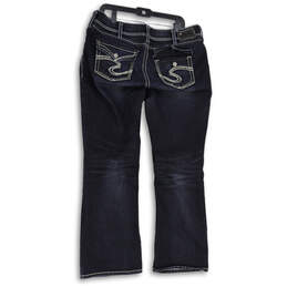 Womens Navy Denim Medium Wash 5 Pocket Design Bootcut Jeans Size 16 alternative image