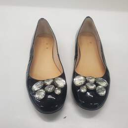 Kate Spade Women's Black Patent Leather Crystal Accent Ballet Flats Size 6.5M alternative image