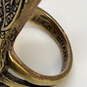 Designer Lucky Brand Gold-Tone Etched Guitar Shape Fashionable Band Ring image number 4