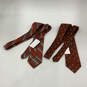 NWT Lot Of 2 Mens Red Beige Striped Silk Four In Hand Knot Pointed Necktie image number 2