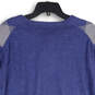Mens Blue White Argyle Print V-Neck Long Sleeve Pullover Sweater Size L image number 3