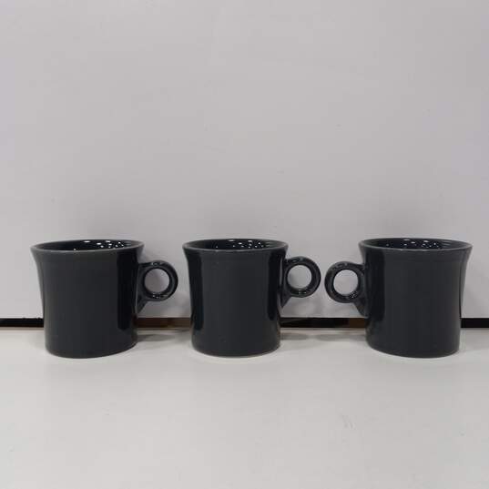 Set of 3 Homer Laughlin Fiesta Charcoal Gray Coffee Mugs image number 2