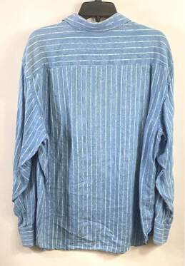 Tommy Bahama Men Blue Striped Button Up Shirt XL alternative image