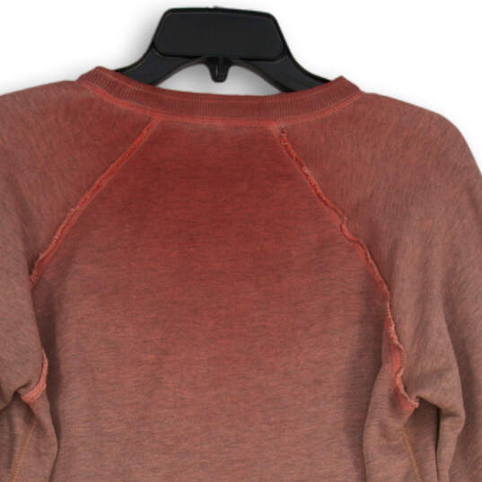 NWT Womens Red Crew Neck Long Raglan Sleeve Pullover Sweatshirt Size Large image number 4