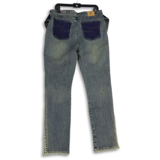 NWT Womens Navy Blue Denim Medium Wash Pockets Straight Leg Jeans Size 22W image number 2