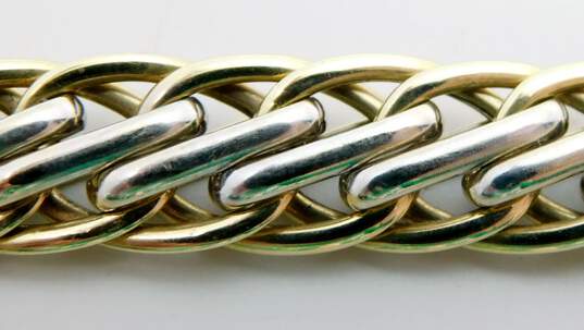 Elegant 14k Yellow & White Gold Fancy Link Chain Bracelet 14.2g image number 4