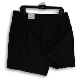 NWT Womens Black Pleated Slash Pocket Mid-Rise Sailor Shorts Size 14 alternative image
