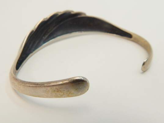 Artisan Sterling Silver Modernist Rippled Cuff Bracelet 16.2g image number 5