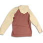 NWT Mens Brown Cream Long Sleeve Kangaroo Pocket Pullover Hoodie Size Large image number 2