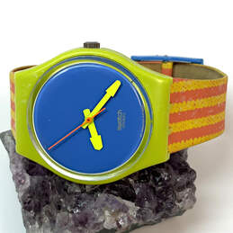 Designer Swatch Adjustable Leather Band Water Resistant Analog Wristwatch