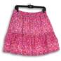 J. Crew Womens Pink Floral Elastic Waist Pleated A-Line Skirt Size S image number 2
