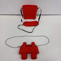 Vintage Red Binoculars In Case Made In Italy