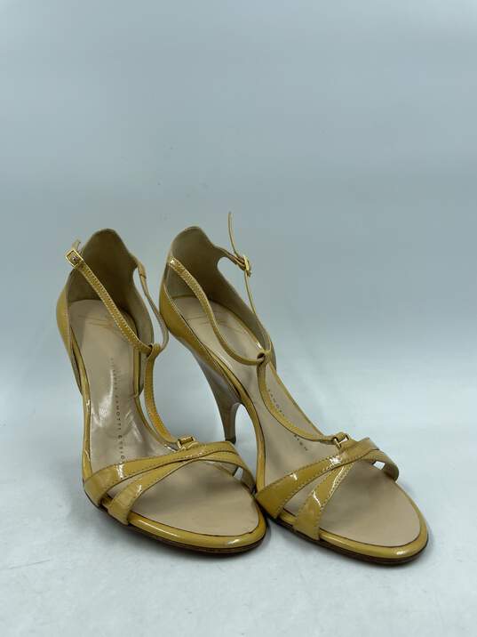 Authentic Giuseppe Zanotti T-Strap Yellow Patent Sandals W 5 image number 3