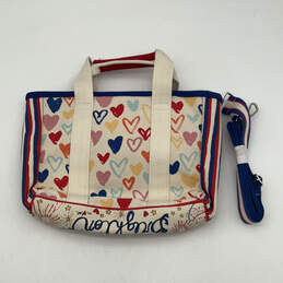 NWT Womens Multicolor Heart Print Detachable Strap Pockets Snap Tote Bag alternative image