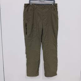 Eddie Bauer Men's Green Lined Water Repellant Hiking Pants Size 36x32