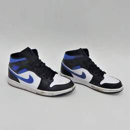 Jordan 1 Mid White Black Racer Blue Men's Shoes Size 10.5 alternative image