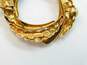 Vintage 14K Yellow Gold Polished & Textured Open Circle Brooch 5.7g image number 4