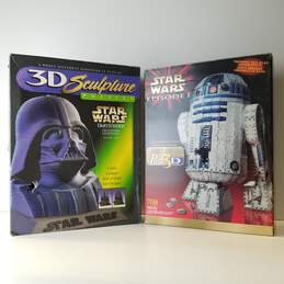 Star Wars Darth Vader R2-D2 Layer Puzzle 3D Sculpture 1997 Bundle Lot of 2
