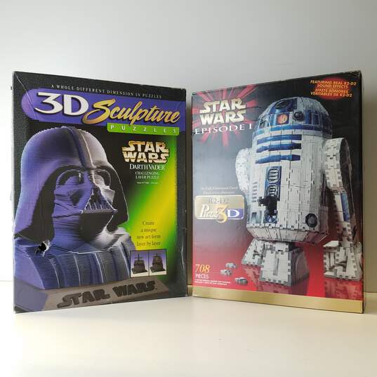 Star Wars Darth Vader R2-D2 Layer Puzzle 3D Sculpture 1997 Bundle Lot of 2 image number 1