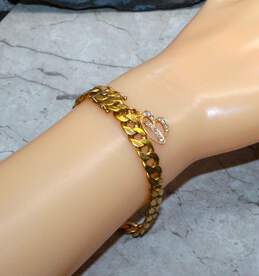 24K Yellow Gold Diamond Chain Link Bracelet 33.7g