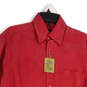 NWT Mens Red Spread Collar Long Sleeve Button-Up Shirt Size Small image number 3