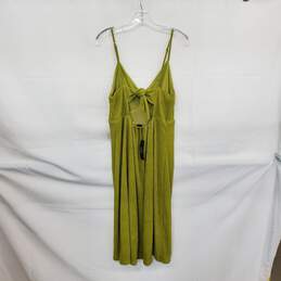 Lulus Lime Green Gauze Sleeveless Midi Wrap Dress WM Size L NWT alternative image