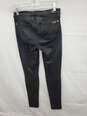 7 For All Mankind High Rise Skinny Black leather Jeans Size-27 used image number 2