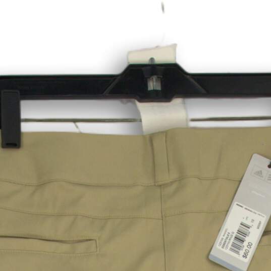 NWT Adidas Womens Beige Flat Front Slash Pocket Golf Chino Shorts Size 10 image number 4
