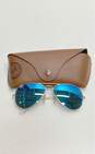 Ray Ban Aviator Flash Lenses Sunglasses Gold One Size image number 1