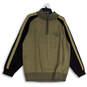 Mens Green Black Mock Neck Long Sleeve Quarter Zip Pullover Sweater Size XL image number 1