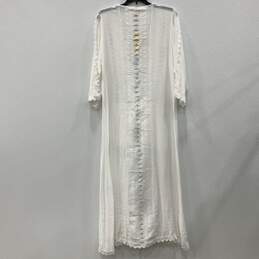 NWT Elan International Womens White Crochet Large Cardigan Cover Up Size L alternative image