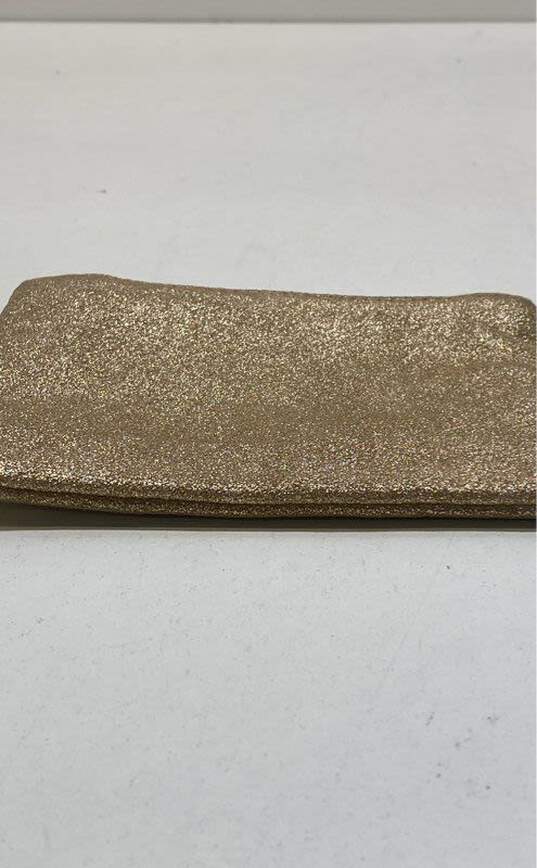 Clare V Suede Glitter Pouch Gold Metallic image number 3
