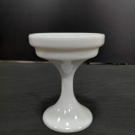 Vintage Milk Glass Snack Serving Plate & Pedestal image number 5