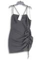 NWT Womens Black Ruched Spaghetti Strap Mini Dress Size Large image number 1