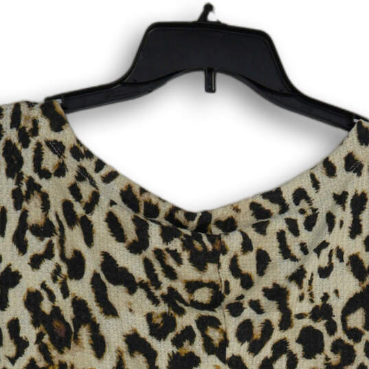 NWT Womens Black White Cheetah Print Off The Shoulder Blouse Top Size XS image number 4