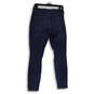 Womens Blue Denim Distressed Dark Wash Pockets Skinny Leg Jeans Size 28R image number 2